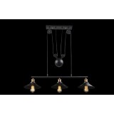 GLOBO 15053-3 | Lenius Globo visilice svjetiljka balansna - ravnotežna, sa visinskim podešavanjem 3x E27 metal crna, antik bakar