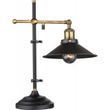 GLOBO 15053T | Lenius Globo stolna svjetiljka 45,5cm s prekidačem s podešavanjem visine 1x E27 metal crna, antik bakar