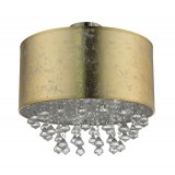 GLOBO 15187D3 | Amy Globo stropne svjetiljke svjetiljka 1x E27 poniklano mat, zlatno, prozirno