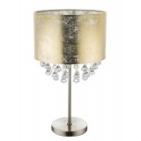 GLOBO 15187T3 | Amy Globo stolna svjetiljka 56cm sa prekidačem na kablu 1x E27 poniklano mat, zlatno, prozirno