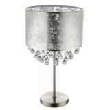 GLOBO 15188T3 | Amy-I Globo stolna svjetiljka 56cm sa prekidačem na kablu 1x E27 poniklano mat, srebrno, prozirno
