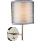 GLOBO 15190W | Theo Globo zidna svjetiljka s prekidačem 1x E14 poniklano mat, bijelo, sivo