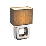 GLOBO 21603 | Kilauea Globo stolna svjetiljka 32cm sa prekidačem na kablu 1x E14 krom, smeđe