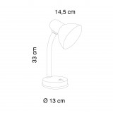 GLOBO 2485 | Basic-I Globo stolna svjetiljka s prekidačem fleksibilna 1x E27 bijelo, nikel