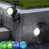 GLOBO 33026 | Soglo96 Globo zidna, ubodne svjetiljke svjetiljka solarna baterija, pomjerljivo 3x LED crno, prozirno