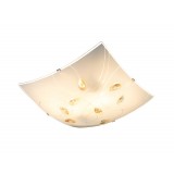 GLOBO 40393-2 | Taveuni Globo stropne svjetiljke svjetiljka 2x E27 krom, bijelo, jantar