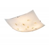 GLOBO 40393-3 | Taveuni Globo stropne svjetiljke svjetiljka 3x E27 krom, bijelo, jantar