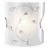 GLOBO 40404W | Burgundy Globo zidna svjetiljka 1x E27 poniklano mat, bijelo, prozirno