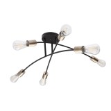 GLOBO 54003-6 | Sarini Globo stropne svjetiljke svjetiljka 6x E27 crno, antik bakar