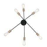GLOBO 54003-6 | Sarini Globo stropne svjetiljke svjetiljka 6x E27 crno, antik bakar
