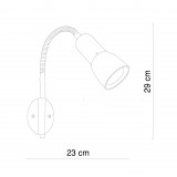 GLOBO 5453-1W | CathyArni Globo spot svjetiljka sa prekidačem na kablu fleksibilna 1x E14 poniklano mat, bijelo