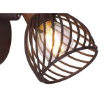 GLOBO 54817-1 | Isabelle Globo spot svjetiljka s prekidačem elementi koji se mogu okretati 1x E14 rdža smeđe, tamno drvo