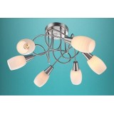 GLOBO 54983-6D | Gillian Globo stropne svjetiljke svjetiljka 6x E14 krom, poniklano mat, bijelo