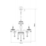 GLOBO 64118-6 | Teejay Globo luster svjetiljka 6x E14 krom, bijelo, prozirno