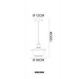 GLOBO 69030H | Nevis Globo visilice svjetiljka 1x E27 antik brončano, prozirno, efekt mjehura