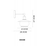 GLOBO 69030W | Nevis Globo zidna svjetiljka 1x E27 antik brončano, prozirno, efekt mjehura