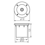 KANLUX 18194 | Moro Kanlux ugradbena svjetiljka okrugli Ø110mm 1x GU10 IP67 IK08 plemeniti čelik, čelik sivo, prozirno