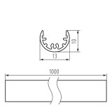 KANLUX 19160 | Kanlux aluminijski led profil A - bez sjenila - 1m za max. 8 mm LED trake aluminij