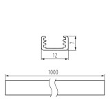 KANLUX 19161 | Kanlux aluminijski led profil B - bez sjenila - 1m za max. 8 mm LED trake aluminij