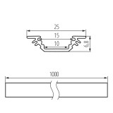 KANLUX 19164 | Kanlux aluminijski led profil E - bez sjenila - 1m za max. 10 mm LED trake aluminij