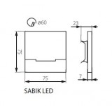 KANLUX 23108 | Kanlux-Sabik Kanlux ugradbena svjetiljka četvrtast 75x75mm 1x LED 13lm 3000K plemeniti čelik, čelik sivo, prozirno