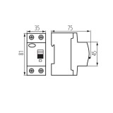 KANLUX 23180 | Kanlux strujni prekidač zaštite (relej FI) 25A DIN35 modul, 2P - AC svjetlo siva, crno, žuto