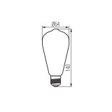 KANLUX 26047 | E27 4W -> 20W Kanlux Edison ST64 LED izvori svjetlosti filament, super warm 200lm 1800K CRI>80