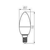 KANLUX 27294 | E14 5,5W -> 40W Kanlux oblik svijeće C37 LED izvori svjetlosti IQ-LED SAFE light 470lm 2700K 280° CRI>80