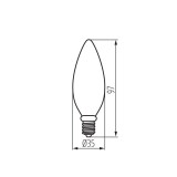 KANLUX 29617 | E14 2,5W -> 25W Kanlux oblik svijeće C35 LED izvori svjetlosti filament 250lm 2700K 320° CRI>80