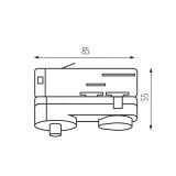 KANLUX 33266 | Tear Kanlux element sustava - adapter (visilice) rezervni dijelovi bijelo