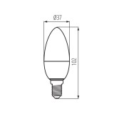 KANLUX 33728 | E14 4,2W -> 40W Kanlux oblik svijeće C37 LED izvori svjetlosti IQ-LED SAFE light 470lm 2700K 300° CRI>80