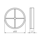 KANLUX 70961 | Kanlux leptirasti ventil Ø100 za kanalni ventilator okrugli UV bijelo