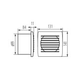 KANLUX 70973 | Kanlux kanalski ventilator Ø100 100m3/h pravotkutnik bez žaluzine, toplinski osigurač IP24 UV srebrno