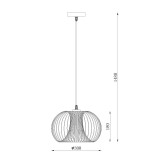 LUCIDE 02400/30/17 | Vinti Lucide visilice svjetiljka s mogućnošću skraćivanja kabla 1x E27 crveni bakar, crno