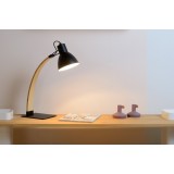 LUCIDE 03613/01/30 | Curf Lucide stolna svjetiljka 54cm s prekidačem pomjerljivo 1x E27 drvo, crno