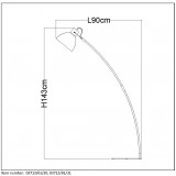 LUCIDE 03713/01/30 | Curf Lucide podna svjetiljka 143cm s prekidačem pomjerljivo 1x E27 drvo, crno