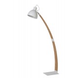 LUCIDE 03713/01/31 | Curf Lucide podna svjetiljka 143cm s prekidačem pomjerljivo 1x E27 drvo, bijelo