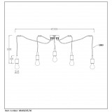 LUCIDE 08408/05/30 | Fix Lucide visilice svjetiljka s podešavanjem visine 5x E27 crno