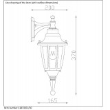 LUCIDE 11833/01/30 | Tireno Lucide zidna svjetiljka 1x E27 IP44 crno, prozirno
