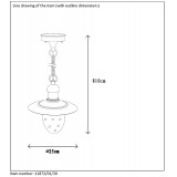 LUCIDE 11872/01/30 | ArubaL Lucide visilice svjetiljka 1x E27 IP44 crno, opal