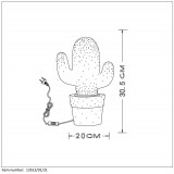 LUCIDE 13513/01/31 | Cactus Lucide stolna svjetiljka 30,5cm s prekidačem 1x E14 bijelo