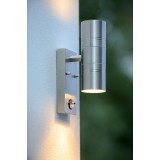LUCIDE 14866/10/12 | Arne Lucide zidna svjetiljka sa senzorom, svjetlosni senzor - sumračni prekidač 2x GU10 350lm 2700K IP44 krom