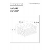 LUCIDE 15800/05/30 | Malta-LU Lucide zidna svjetiljka 1x LED 231lm 3000K IP54 crno, opal
