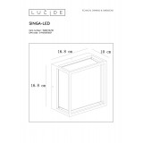LUCIDE 15801/10/30 | Singa Lucide zidna svjetiljka 1x LED 553lm 3000K IP54 crno, opal