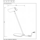 LUCIDE 19600/01/31 | Hester Lucide stolna svjetiljka 54,5cm s prekidačem elementi koji se mogu okretati 1x GU10 bijelo