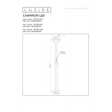 LUCIDE 19792/24/03 | ChampionL Lucide podna svjetiljka 180cm 2x sa tiristorskim prekidačem fleksibilna 1x LED 1600lm + 1x LED 230lm 3000K bronca