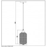 LUCIDE 43404/15/30 | Mesh Lucide visilice svjetiljka s mogućnošću skraćivanja kabla 1x E27 crno
