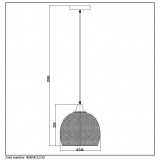 LUCIDE 43404/22/30 | Mesh Lucide visilice svjetiljka s mogućnošću skraćivanja kabla 1x E27 crno
