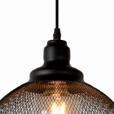 LUCIDE 43404/28/30 | Mesh Lucide visilice svjetiljka s mogućnošću skraćivanja kabla 1x E27 crno