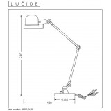 LUCIDE 45652/01/97 | Honore Lucide stolna svjetiljka 63cm s prekidačem elementi koji se mogu okretati 1x E14 rdža smeđe